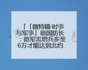 「微特稿·时事与军事」德国防长：德军需增兵多至6万才能达到北约新要求