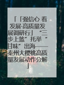 「强信心 看发展·高质量发展调研行」“三步上篮”托举“甘味”出海——秦州大樱桃高质量发展动作分解
