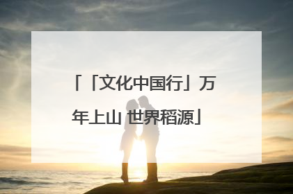 「文化中国行」万年上山 世界稻源
