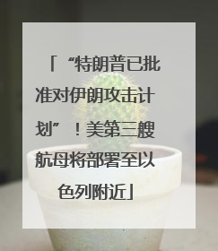 “特朗普已批准对伊朗攻击计划”！美第三艘航母将部署至以色列附近