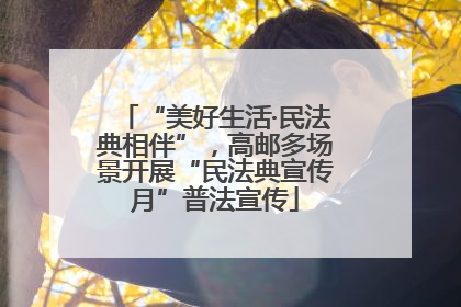 “美好生活·民法典相伴”，高邮多场景开展“民法典宣传月”普法宣传