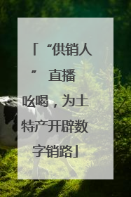 “供销人” 直播 吆喝，为土特产开辟数字销路