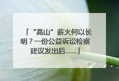 “高山”薪火何以长明？一份公益诉讼检察建议发出后……