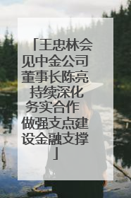 王忠林会见中金公司董事长陈亮 持续深化务实合作 做强支点建设金融支撑