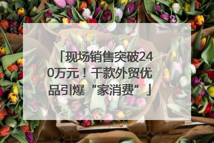 现场销售突破240万元！千款外贸优品引爆“家消费”