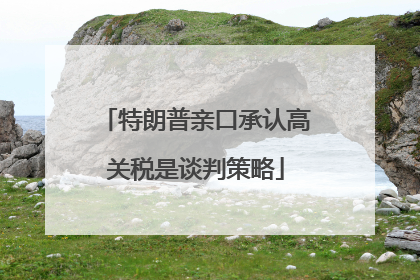 特朗普亲口承认高关税是谈判策略