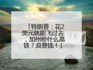 特朗普：花2美元就能飞过去，加州修什么高铁？浪费钱！