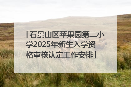 石景山区苹果园第二小学2025年新生入学资格审核认定工作安排