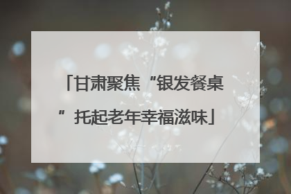 甘肃聚焦“银发餐桌”托起老年幸福滋味