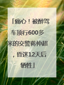 痛心!被醉驾车顶行600多米的交警蒋仲超,昏迷12天后牺牲