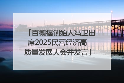 百德福创始人冯卫出席2025民营经济高质量发展大会并发言