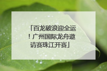 百龙破浪迎全运！广州国际龙舟邀请赛珠江开赛