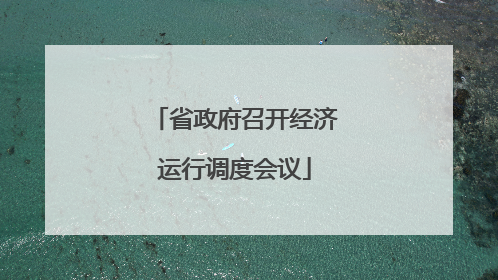 省政府召开经济运行调度会议