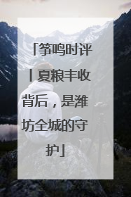 筝鸣时评丨夏粮丰收背后，是潍坊全城的守护