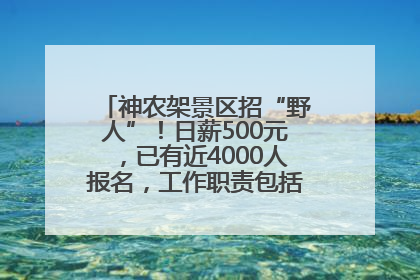 神农架景区招“野人”！日薪500元，已有近4000人报名，工作职责包括“接受游客投喂”