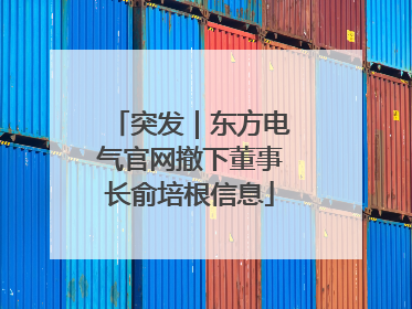 突发｜东方电气官网撤下董事长俞培根信息
