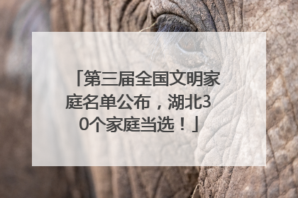 第三届全国文明家庭名单公布，湖北30个家庭当选！