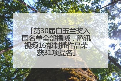 第30届白玉兰奖入围名单全部揭晓，腾讯视频16部制播作品荣获31项提名