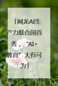 网龙AI生产力联合国首秀，“AI+教育”大有可为