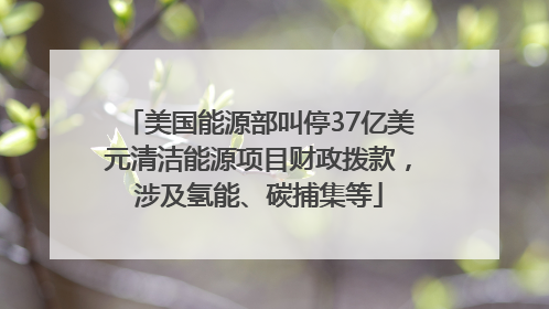 美国能源部叫停37亿美元清洁能源项目财政拨款，涉及氢能、碳捕集等