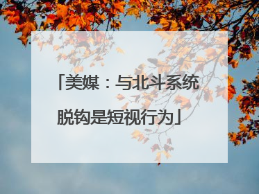 美媒：与北斗系统脱钩是短视行为