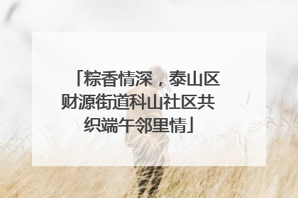粽香情深，泰山区财源街道科山社区共织端午邻里情