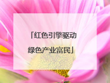 红色引擎驱动 绿色产业富民