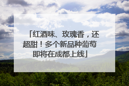 红酒味、玫瑰香，还超甜！多个新品种葡萄即将在成都上线