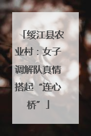 绥江县农业村：女子调解队真情搭起“连心桥”