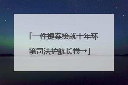 一件提案绘就十年环境司法护航长卷→