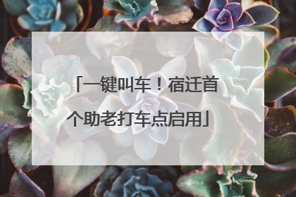 一键叫车！宿迁首个助老打车点启用