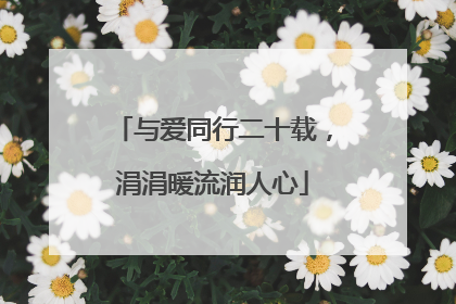 与爱同行二十载，涓涓暖流润人心