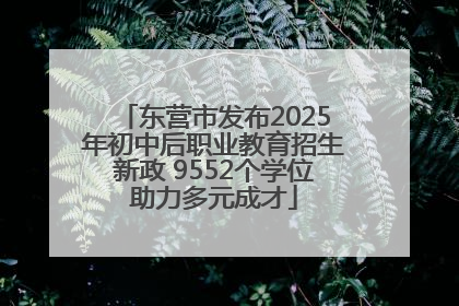 东营市发布2025年初中后职业教育招生新政 9552个学位助力多元成才