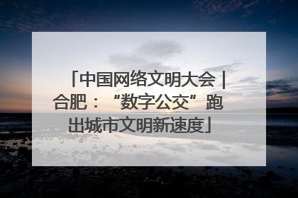 中国网络文明大会｜合肥：“数字公交”跑出城市文明新速度