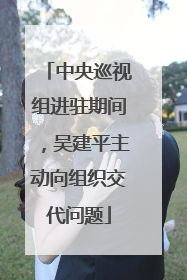 中央巡视组进驻期间，吴建平主动向组织交代问题
