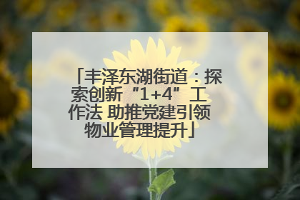 丰泽东湖街道：探索创新“1+4”工作法 助推党建引领物业管理提升