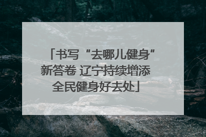 书写“去哪儿健身”新答卷 辽宁持续增添全民健身好去处