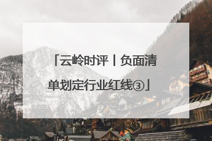 云岭时评丨负面清单划定行业红线③