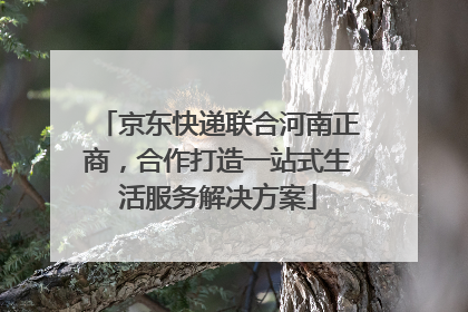 京东快递联合河南正商，合作打造一站式生活服务解决方案