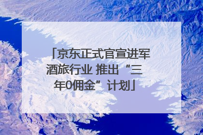 京东正式官宣进军酒旅行业 推出“三年0佣金”计划