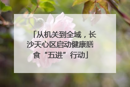 从机关到全域，长沙天心区启动健康膳食“五进”行动