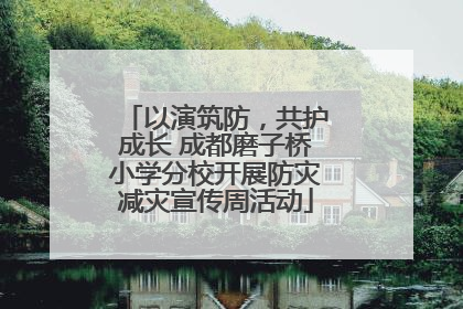 以演筑防，共护成长 成都磨子桥小学分校开展防灾减灾宣传周活动