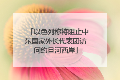 以色列称将阻止中东国家外长代表团访问约旦河西岸