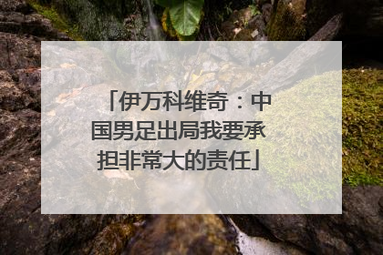 伊万科维奇：中国男足出局我要承担非常大的责任