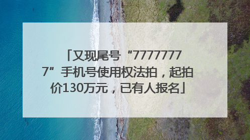又现尾号“77777777”手机号使用权法拍，起拍价130万元，已有人报名