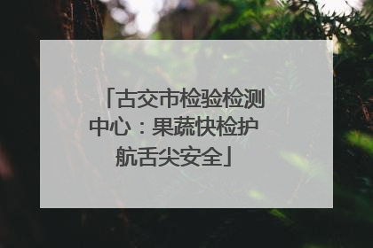 古交市检验检测中心：果蔬快检护航舌尖安全