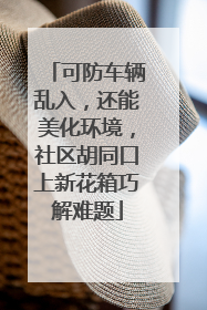 可防车辆乱入，还能美化环境，社区胡同口上新花箱巧解难题