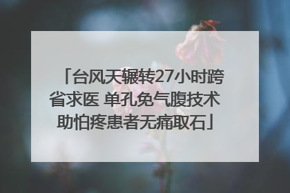 台风天辗转27小时跨省求医 单孔免气腹技术助怕疼患者无痛取石