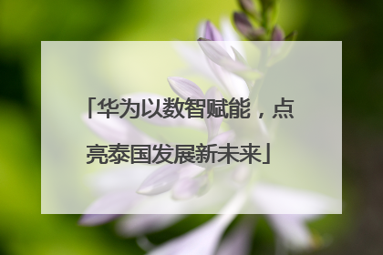 华为以数智赋能，点亮泰国发展新未来