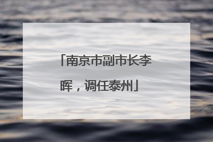 南京市副市长李晖，调任泰州